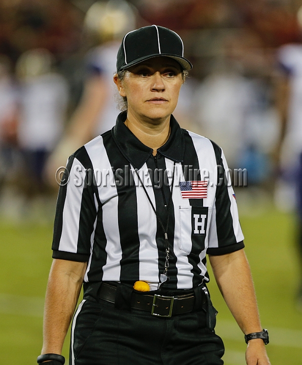 2015StanWash-051.JPG - Oct 24, 2015; Stanford, CA, USA; Head linesman Catherine Conti, the first female official in the Pac-12, during game between the Stanford Cardinal and the Washington Huskies at Stanford Stadium. Stanford beat Washington 31-14.
